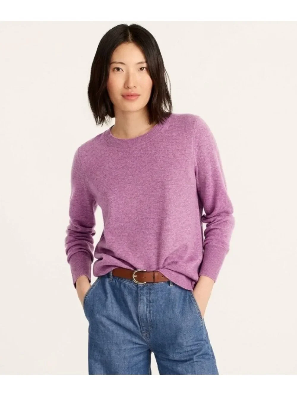 NWT J.Crew BA400 Cashmere Classic-fit Crewneck Sweater in Floral Multi Heather S